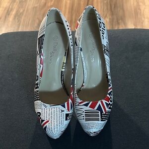 Women's Newspaper Print Heels